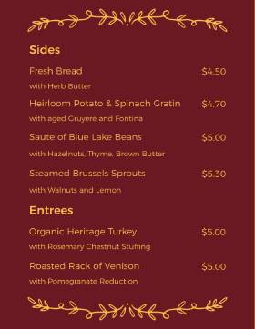 Vibrant Thanksgiving Menu Template