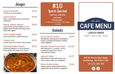Cafe Trifold Menu Template