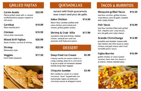 Food Trifold Menu Template