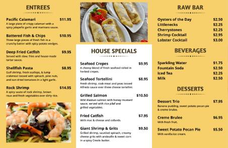 Fresh Trifold Menu Template