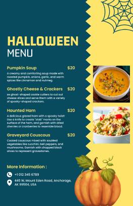 Yellow Halloween Menu Template