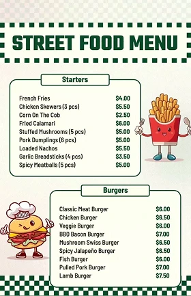 Bold Street Food Menu