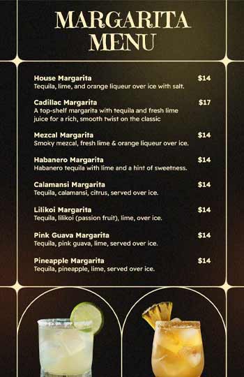 Black Gradient Margarita Menu Template 