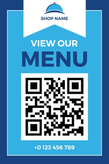 blue contrast table tent menu design template
