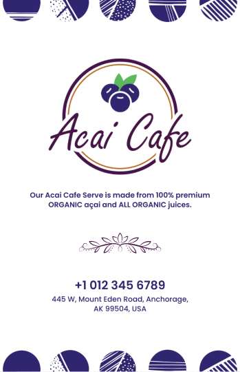 blue simple acai bowl menu design template