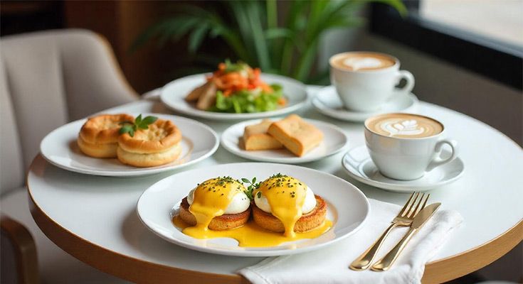 Brunch Menu Design Featuring Elegant Layout and Fresh Meal Highlights