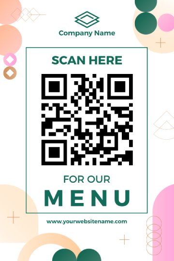 colorful cool table tent menu design template