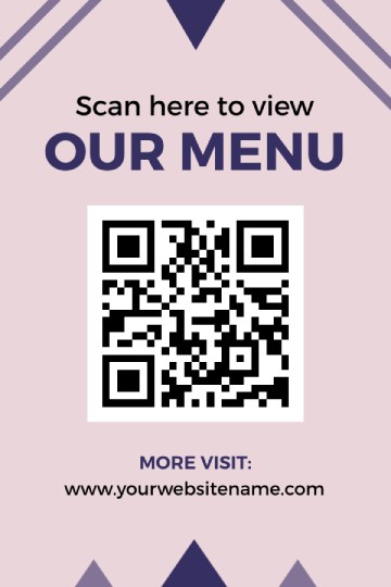 light pink minimal table tent menu design template