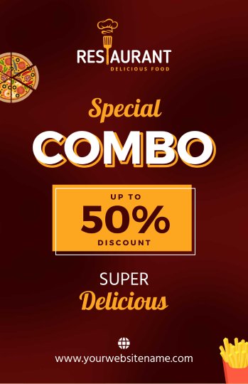 red vibrant combo menu design template