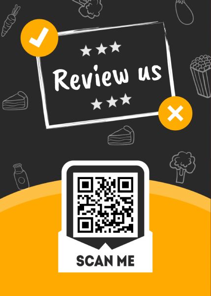 yellow & black tabletop menu design template