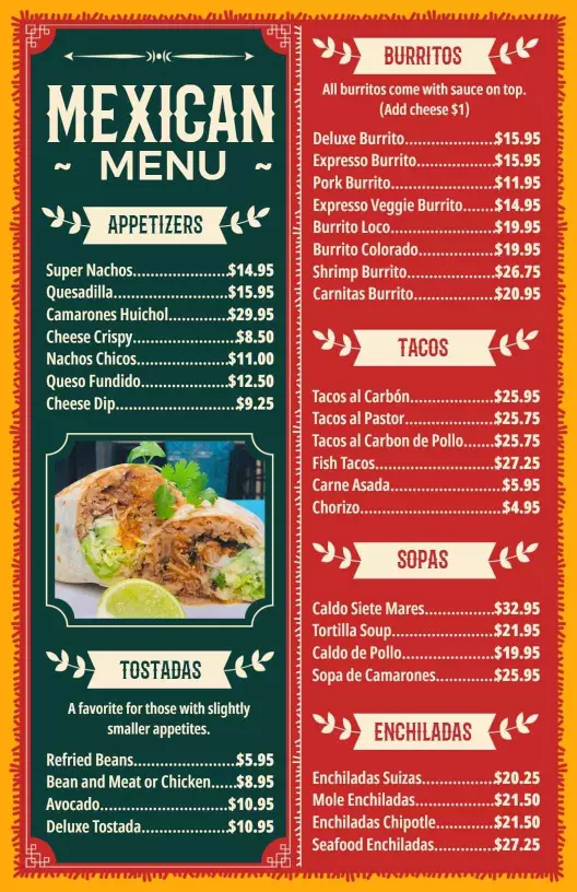 Mexican Menu