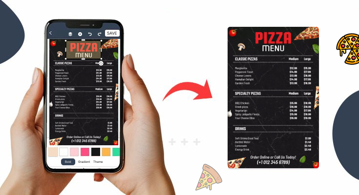 How to make a pizzeria menu