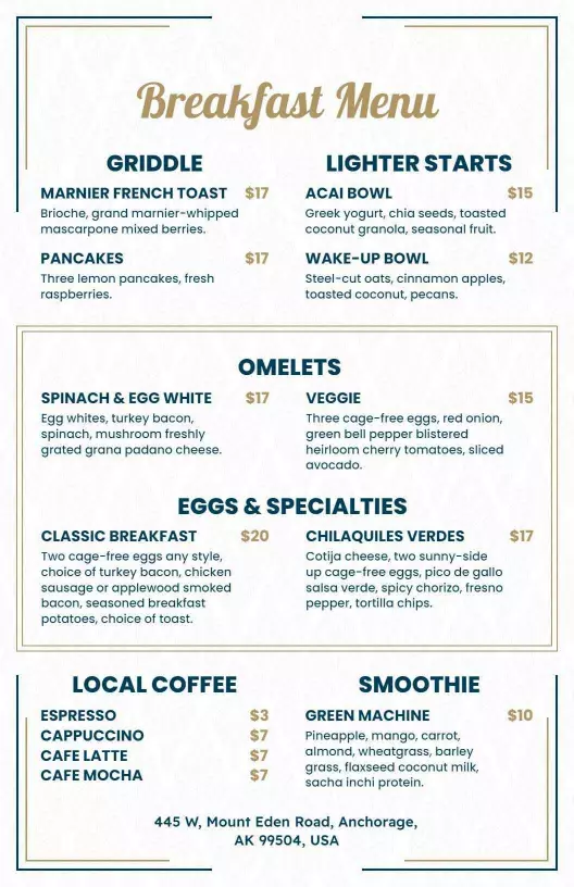 breakfast menu template