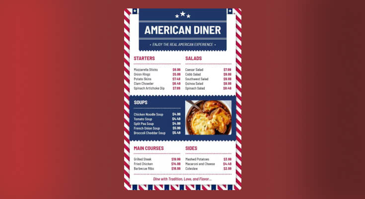 American Diner Menu