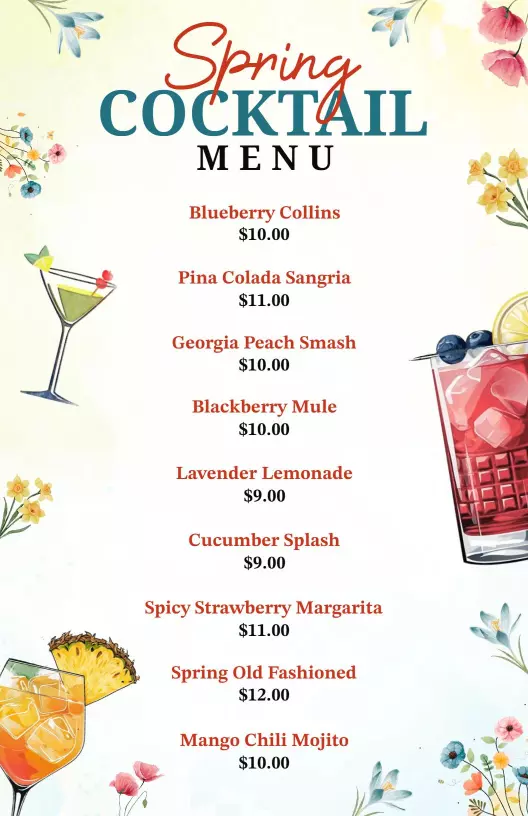 Menu with Icons or Small Illustrations