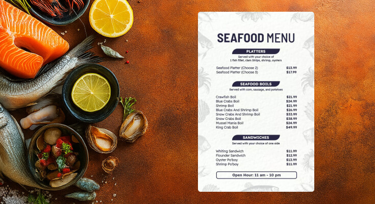 american seafood menu